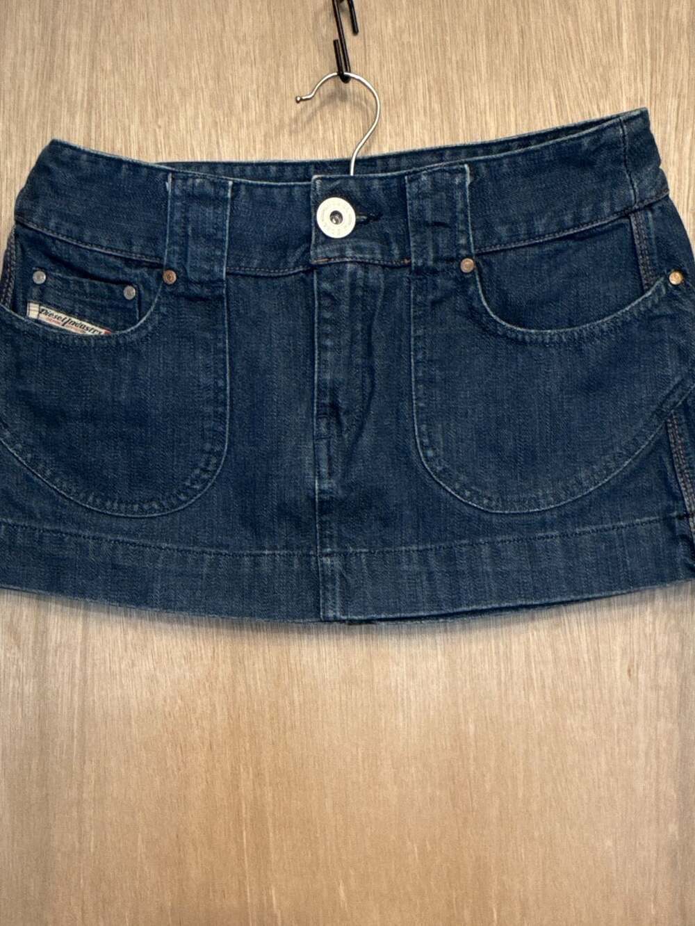 Diesel Y2k Blue Denim Micro Mini Skirt Size 27